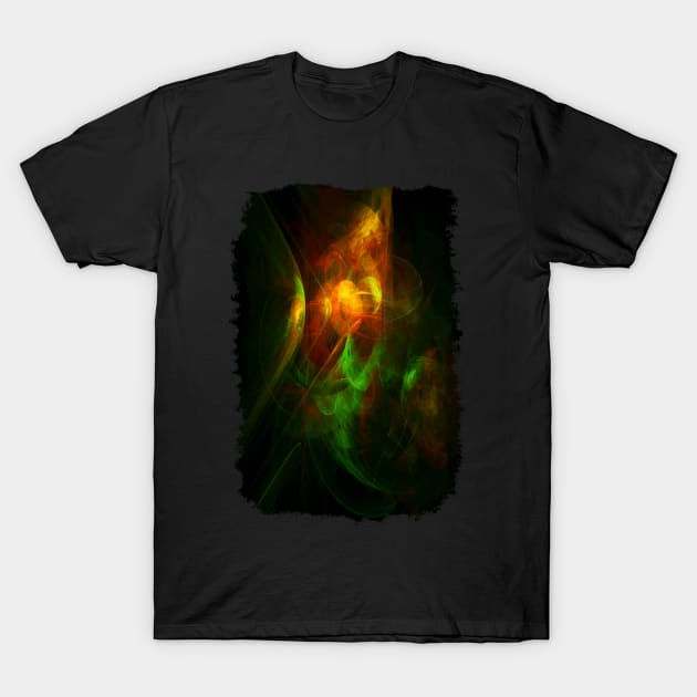 Alien Code Orange-Red Green T-Shirt by christopherjohnson